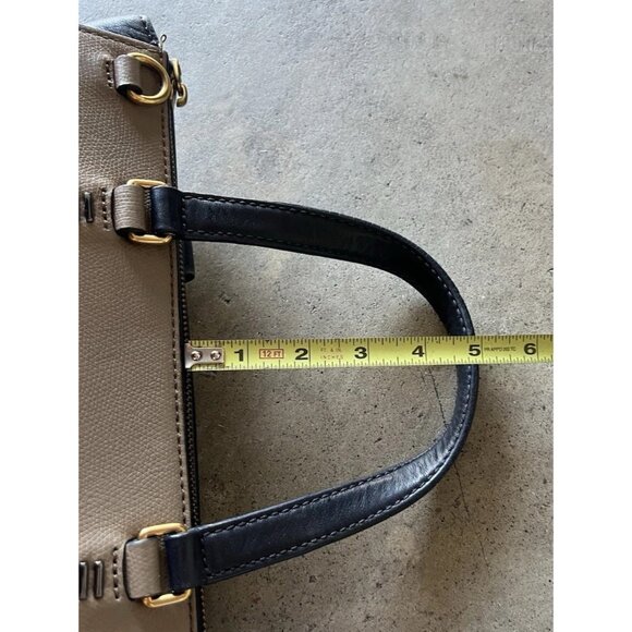 Marc by Marc Jacobs Shelter Island Blue Color Brown Block Leather Satchel Tote - Picture 11 of 16